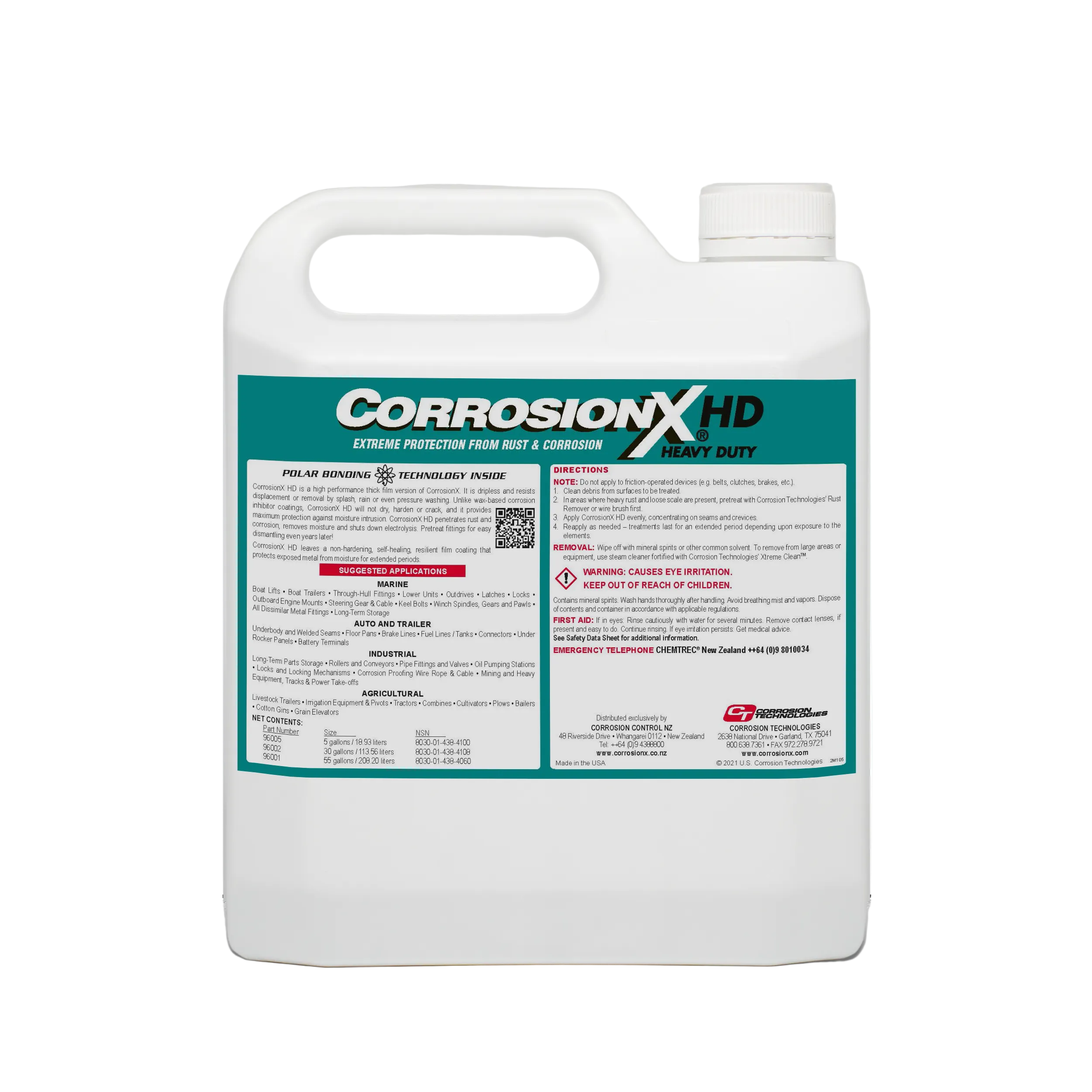 CorrosionX HD container with label on a white background