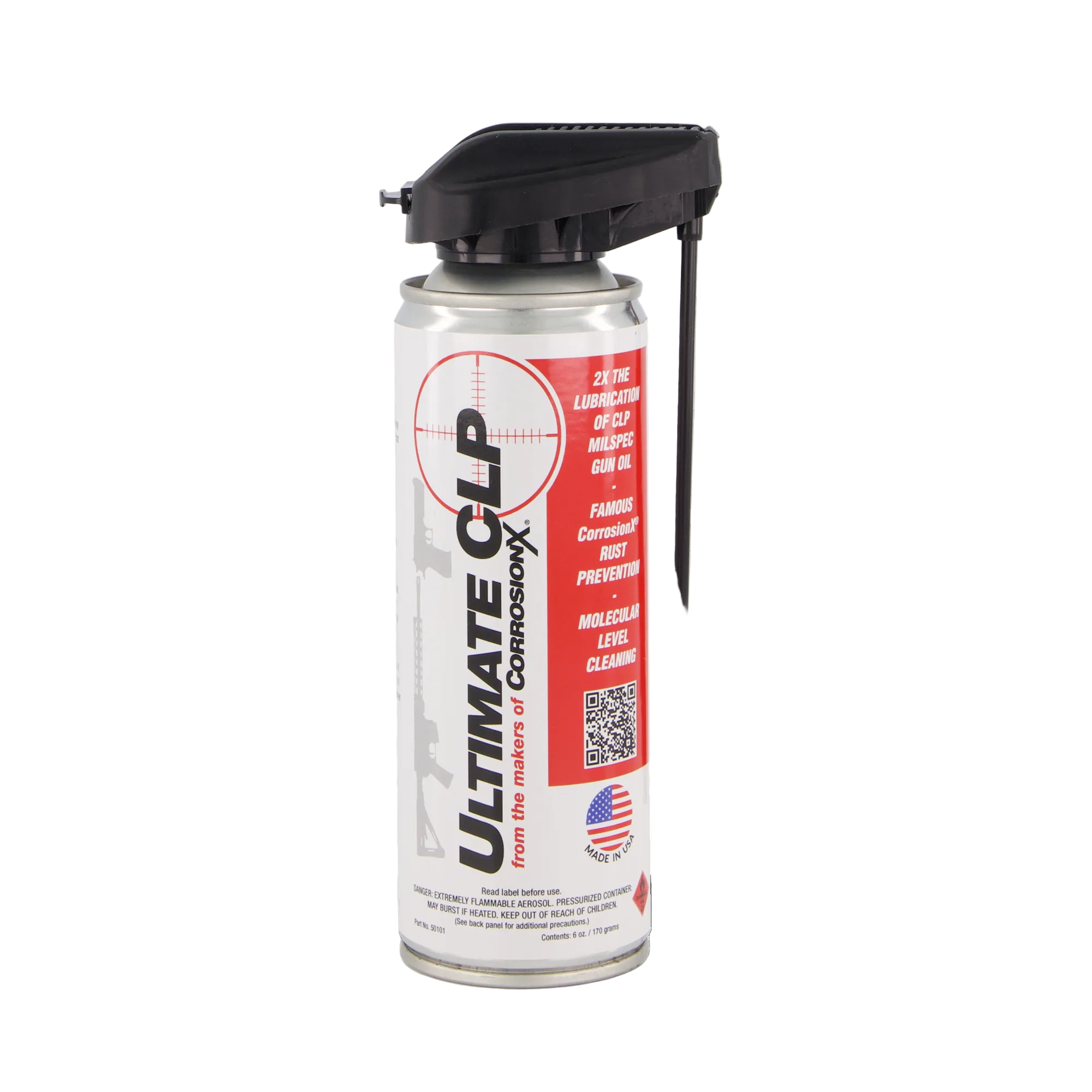 Can of Ultimate CLP (Clearance, Lubrication, Protection) on a white background