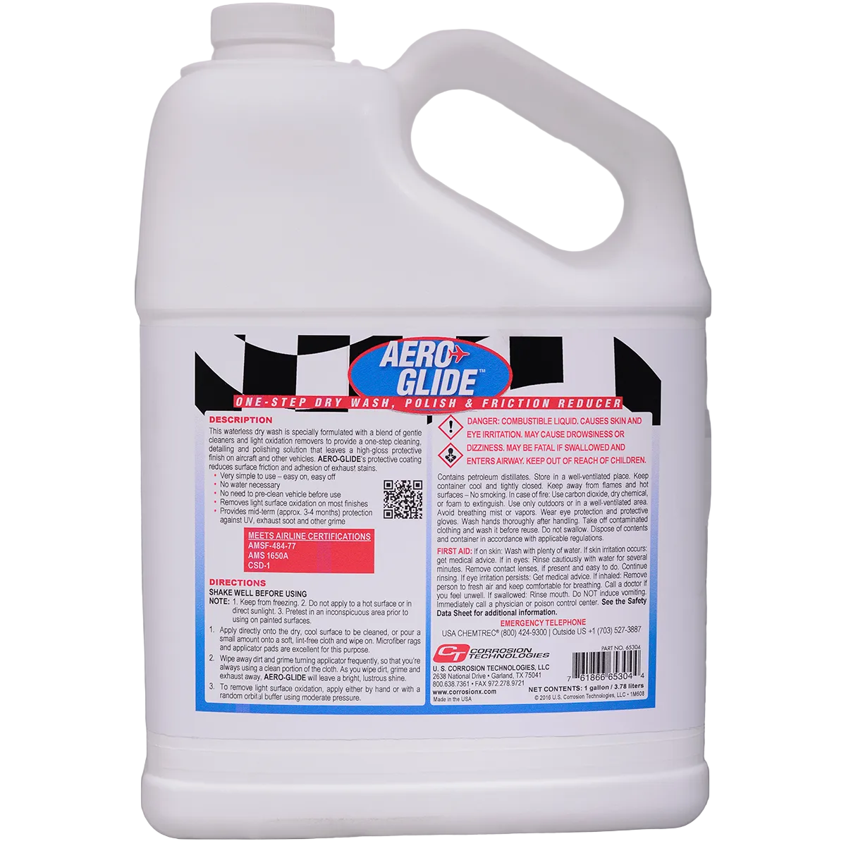 Gallon container of Aero Glide automotive product on a white background