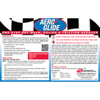 Aero Glide car care product label with text and branding