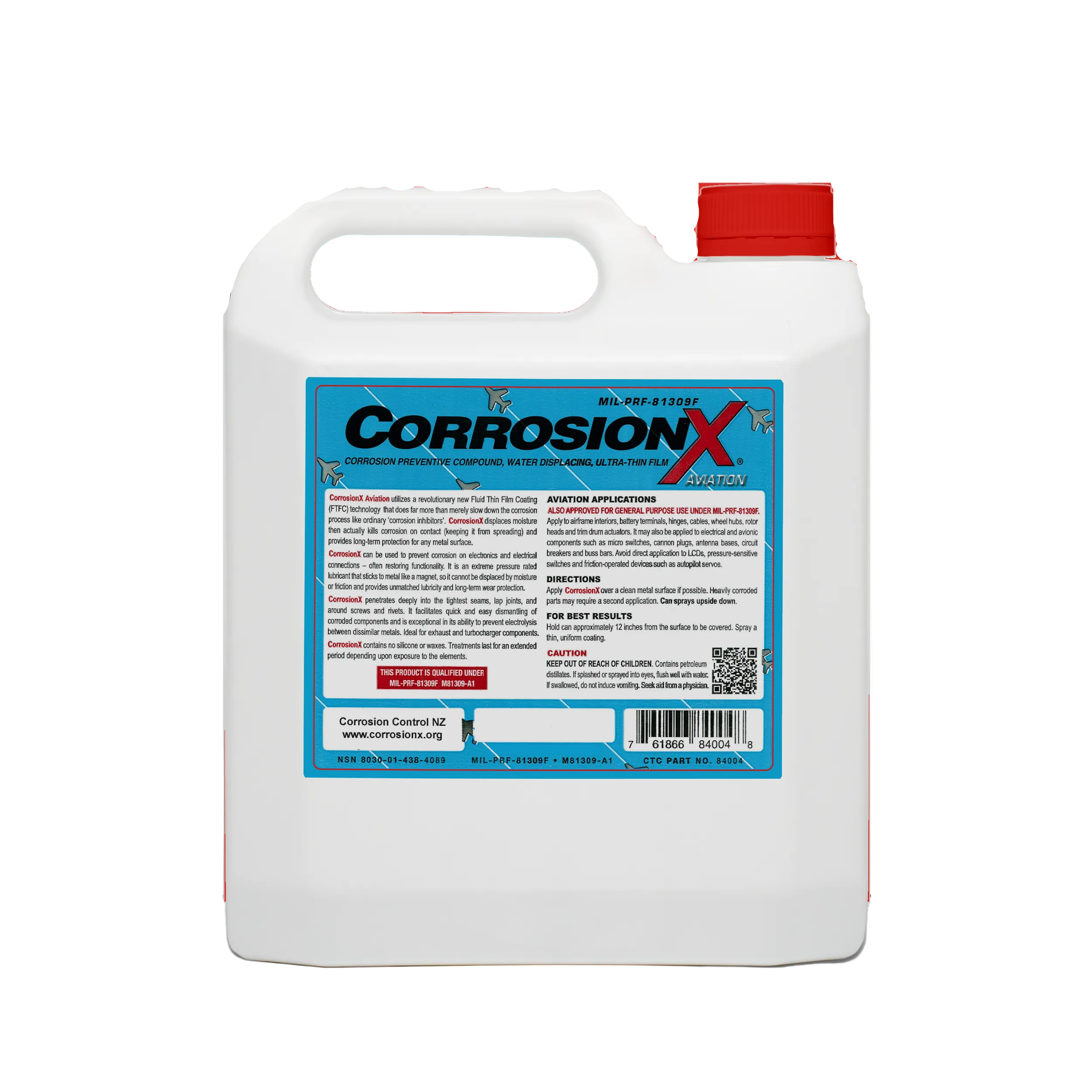 CorrosionX container with a blue label on a white background