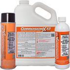 Three containers of CorrosionX XD corrosion prevention products on a white background